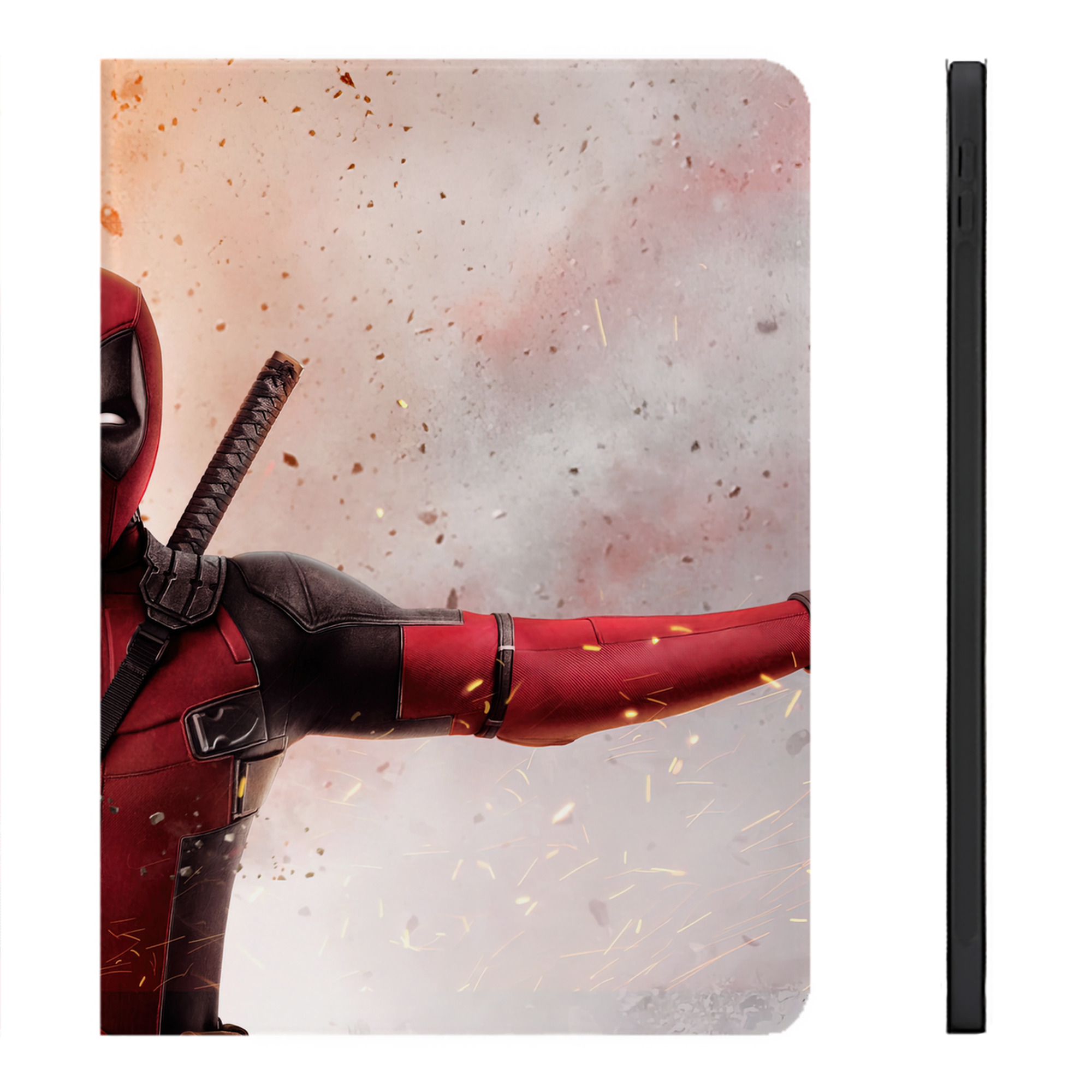 （画像用） Deadpool デッドプール IPadケース ペンホルダー付き ブックスタイルデザイン